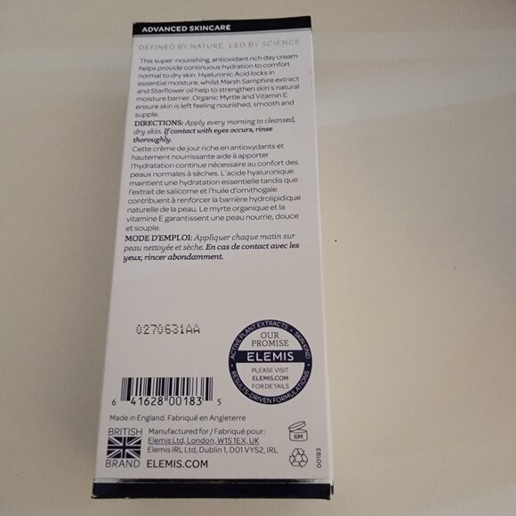 ELEMIS HYDRA BOOST DAY CREAM FOR DRY SKIN (BNWB/Full Size 1.6oz/Sealed ) - Picture 8 of 10
